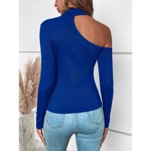 Ефектна блуза в синьо -  код 6412